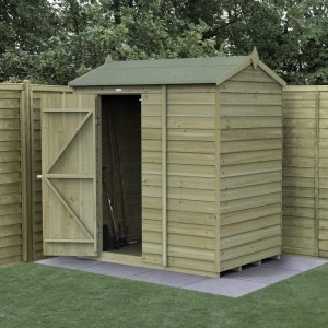 4Life Overlap Pressure Treated 6 x 4 Reverse Apex Shed - No Window