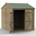 4Life Overlap Pressure Treated 7 x 7 Reverse Apex Double Door Shed - No Window