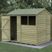 4Life Overlap Pressure Treated 8 x 6 Reverse Apex Shed