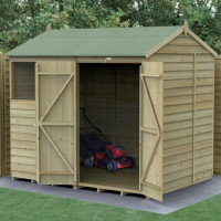4Life Overlap Pressure Treated 8 x 6 Reverse Apex Double Door Shed