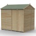 4Life Overlap Pressure Treated 8 x 6 Reverse Apex Double Door Shed - No Window