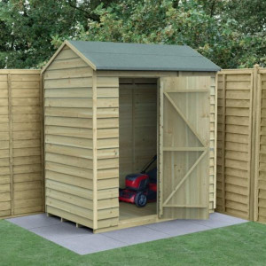 Overlap Pressure Treated 6 x 4 Reverse Apex Shed - No Window