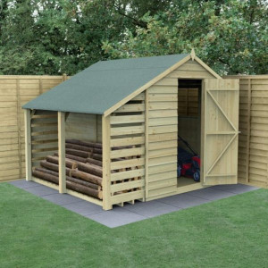 Overlap Pressure Treated 6 x 8 Apex Shed With Lean To