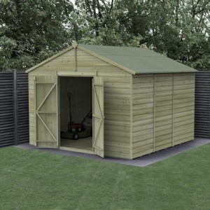 Beckwood Shiplap Pressure Treated 10 x 10 Double Door Apex Shed (No Windows)