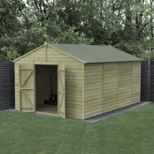 Beckwood Shiplap Pressure Treated 10 x 15 Double Door Apex Shed (No Windows)