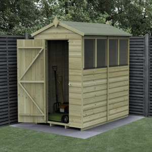 Beckwood Shiplap Pressure Treated 4 x 6 Apex Shed (Four Windows)