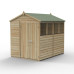 Beckwood Shiplap Pressure Treated 6 x 8 Double Door Apex Shed (Four Windows)