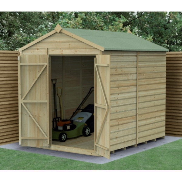 Beckwood Shiplap Pressure Treated 6 x 8 Double Door Apex Shed (No Windows)