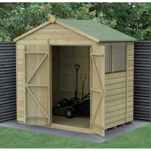 Beckwood Shiplap Pressure Treated 7 x 5 Double Door Apex Shed (Two Windows)