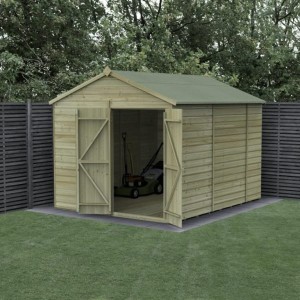 Beckwood Shiplap Pressure Treated 8 x 10 Double Door Apex Shed (No Windows)