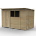 Beckwood Shiplap Pressure Treated 10 x 6 Double Door Pent Shed (Two Windows)