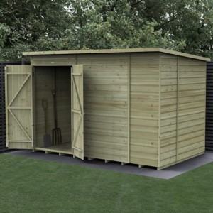 Beckwood Shiplap Pressure Treated 10 x 6 Double Door Pent Shed