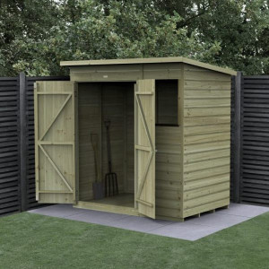 Beckwood Shiplap Pressure Treated 6 x 4 Double Door Pent Shed (One Window)