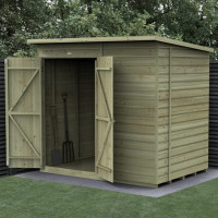 Beckwood Shiplap Pressure Treated 7 x 5 Double Door Pent Shed (No Windows)