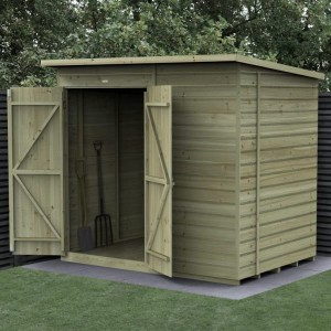 Beckwood Shiplap Pressure Treated 7 x 5 Double Door Pent Shed