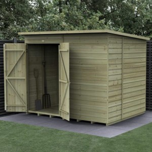 Beckwood Shiplap Pressure Treated 8 x 6 Double Door Pent Shed (No Windows)