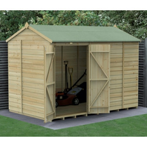 Beckwood Shiplap Pressure Treated 10 x 6 Double Door Reverse Apex Shed (No Windows)