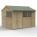 Beckwood Shiplap Pressure Treated 10 x 8 Double Door Reverse Apex Shed (Four Windows)