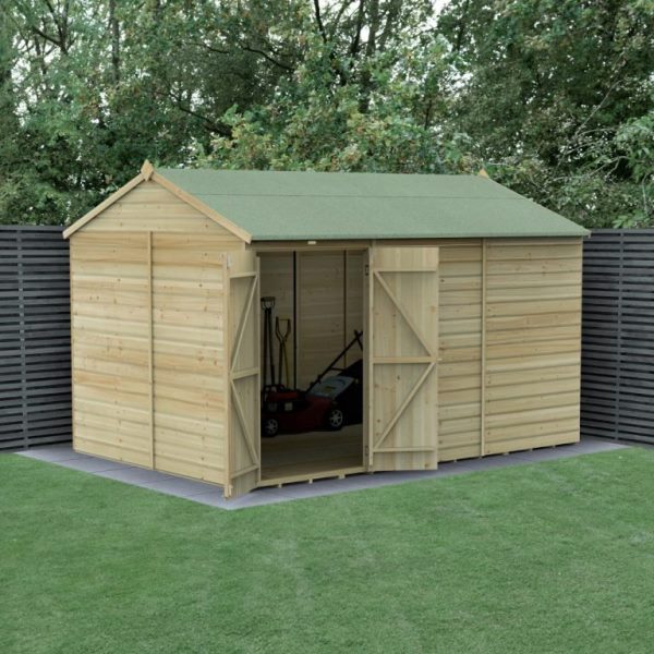 Beckwood Shiplap Pressure Treated 12 x 8 Double Door Reverse Apex Shed (No Windows)