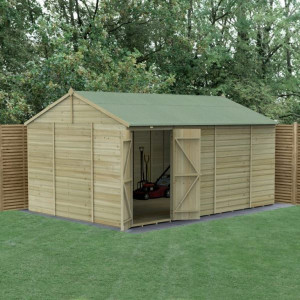 Beckwood Shiplap Pressure Treated 15 x 10 Double Door Reverse Apex Shed (No Windows)