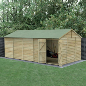 Beckwood Shiplap Pressure Treated 20 x 10 Double Door Reverse Apex Shed (No Windows)