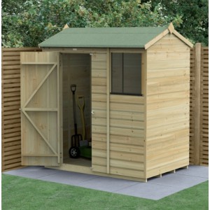 Beckwood Shiplap Pressure Treated 6 x 4 Reverse Apex Shed (One Window)