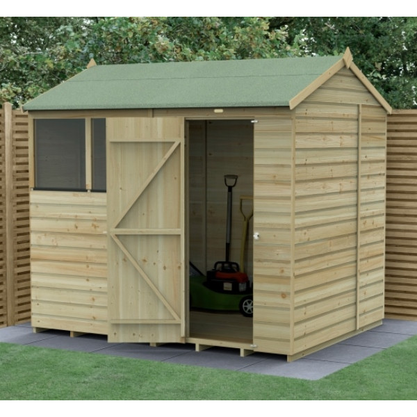 Beckwood Shiplap Pressure Treated 8 x 6 Reverse Apex Shed (Two Windows)