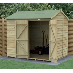 Beckwood Shiplap Pressure Treated 8 x 6 Double Door Reverse Apex Shed (No Windows)