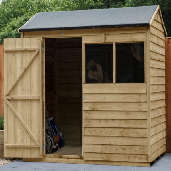 Overlap Pressure Treated 6 x 4 Reverse Apex Shed