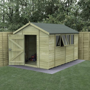 Timberdale Tongue & Groove Pressure Treated 8 x 12 Apex Shed (Four Windows)
