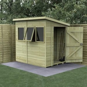 Timberdale Tongue & Groove Pressure Treated 5 x 7 Pent Shed (Three Windows)