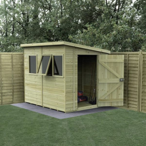 Timberdale Tongue & Groove Pressure Treated 6 x 8 Pent Shed (Three Windows)