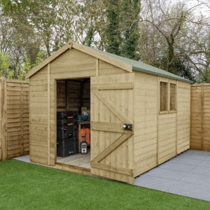 Timberdale Tongue & Groove Pressure Treated 8 x 12 Apex Shed (Two Windows)