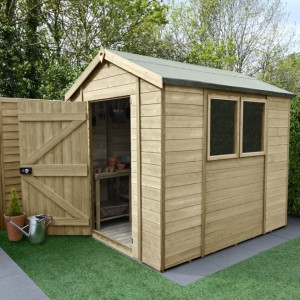 Timberdale Tongue & Groove Pressure Treated 6 x 8 Apex Shed (Two Windows)