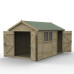 Timberdale Tongue & Groove Pressure Treated 8 x 12 Double Door Combo Shed (Two Windows)