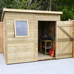 Timberdale Tongue & Groove Pressure Treated 8 x 6 Pent Shed (One Window)