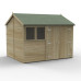 Timberdale Tongue & Groove Pressure Treated 10 x 8 Reverse Apex Double Door Shed (Two Windows)