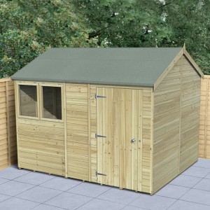 Timberdale Tongue & Groove Pressure Treated 10 x 8 Reverse Apex Shed (Two Windows)