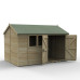 Timberdale Tongue & Groove Pressure Treated 12 x 8 Reverse Apex Double Door Shed (Two Windows)