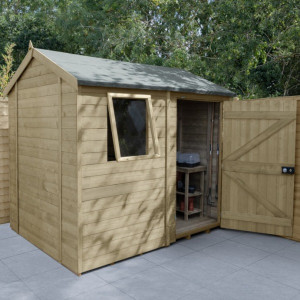 Timberdale Tongue & Groove Pressure Treated 8 x 6 Reverse Apex Shed (One Window)