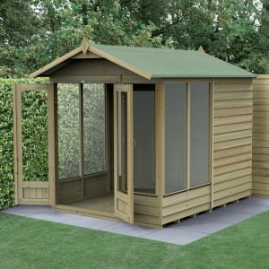 4Life Overlap Pressure Treated 6 x 8 Double Door Apex Summerhouse
