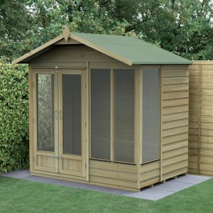 4Life Overlap Pressure Treated 7 x 5 Double Door Apex Summerhouse