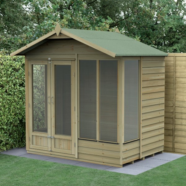 4Life Overlap Pressure Treated 7 x 5 Double Door Apex Summerhouse