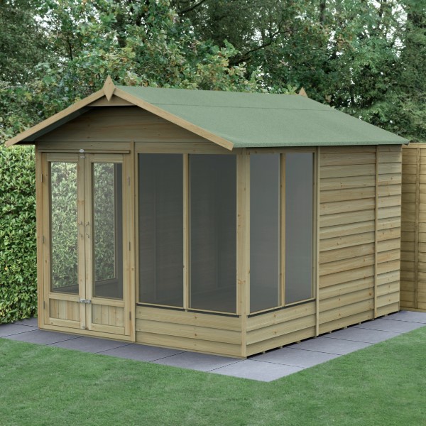 4Life Overlap Pressure Treated 8 x 10 Double Door Apex Summerhouse
