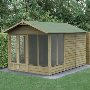 4Life Overlap Pressure Treated 8 x 12 Double Door Apex Summerhouse