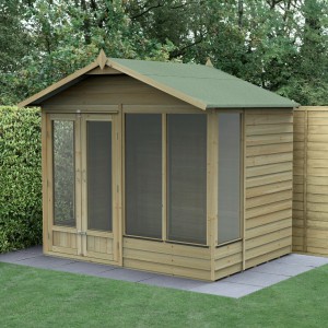 4Life Overlap Pressure Treated 8 x 6 Double Door Apex Summerhouse