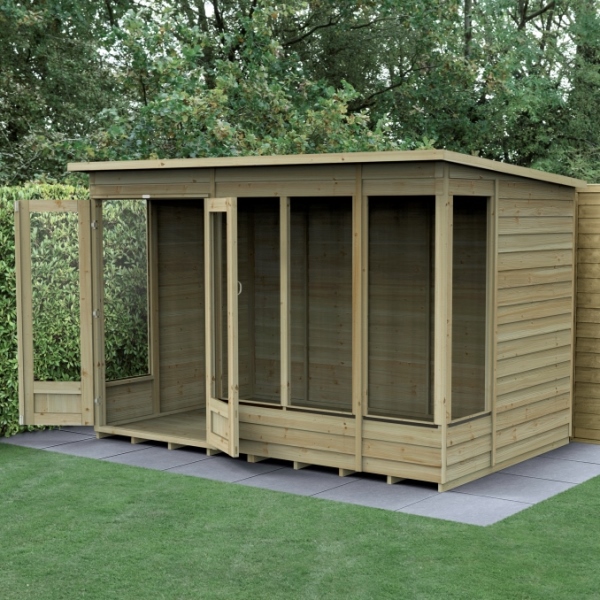 4Life Overlap Pressure Treated 10 x 6 Double Door Pent Summerhouse