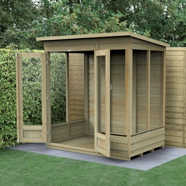 4Life Overlap Pressure Treated 6 x 4 Double Door Pent Summerhouse