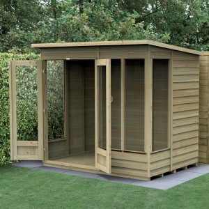 4Life Overlap Pressure Treated 7 x 5 Double Door Pent Summerhouse