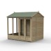 4Life Overlap Pressure Treated 8 x 6 Double Door Reverse Apex Summerhouse